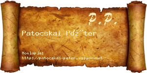 Patocskai Péter névjegykártya