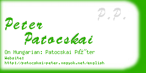peter patocskai business card